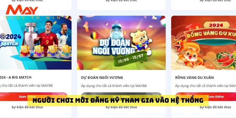 Người chơi mới đăng ký tham gia vào hệ thống