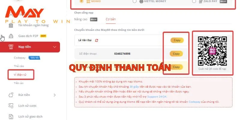 Quy định thanh toán