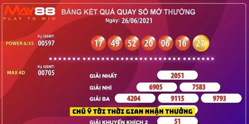 Chú ý tới thời gian nhận thưởng