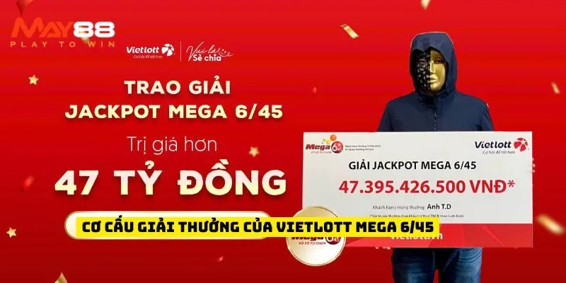 Cơ cấu giải thưởng của Vietlott Mega 6/45